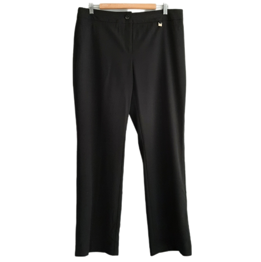 🍒 New - LAURA Modern Straight Tummy Control Dress Pants Black Sz 14 P